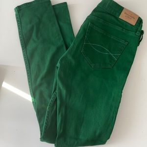 Abercrombie and Fitch Women’s Jeans Skinny Fit Size 2R W26 L29 Dark Green